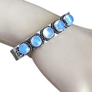 Stunning Opalite Multi Gemstone Bracelet Cuff Boho Modern